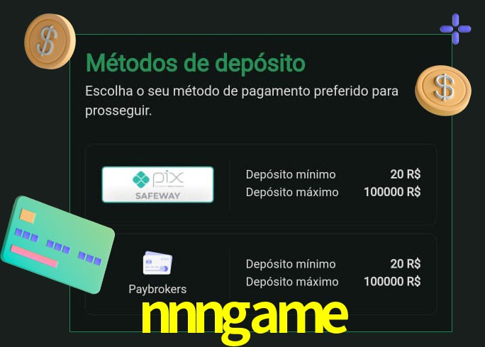 O cassino nnngame oferece uma grande variedade de métodos de pagamento